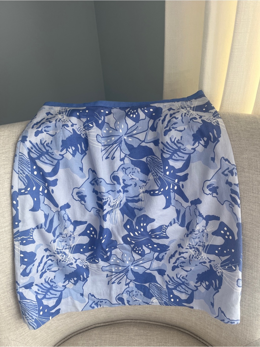 Vintage White Label Lilly Pulitzer Blue Tiger Lily Skirt Size 2